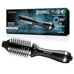 REVAMP Pro Define Perfect Blow Dry Hair Brush, Hot Air Styler - 4 in 1 Hair Dryer Brush for Drying, Detangling, Smoothing and Styling - Volumising Blowdry Hairbrush with Progloss Super Shine Oils