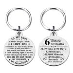 ABBNT 6 Year Anniversary Keychain Gifts - Steel Engraved 6th Wedding Anniversary Keepsake - Happy Six Year Anniversary for Men Husband Women Wife