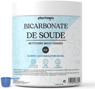 Plantawa Bicarbonate de soude nettoyage 1 kg | Bicarbonate de soude pour nettoyage domestique. Multi-usages : détachant, blanchissant et élimine les odeurs et la graisse. Origine naturelle et pure.