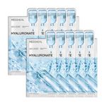 MEDIHEAL Essential Sheet Mask - Hyaluronate Face Sheet Mask, for Deep Hydration, Cooling Heats with 99% Hyaluronic Acid, Korean Face Mask, Korean Skincare, Vegan, 10pcs