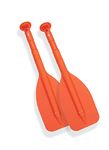 Pactrade Marine Boat Kayak Raft Set of 2 Mini Telescopic 22'' - 42'' Paddle Orange Blade Round Grip No Direction Limit (