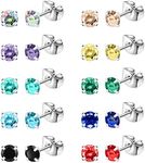 AoedeJ 6/10 Pairs Cubic Zirconia Earrings Studs Blue Earrings for Women Studs Stainless Steel Stud Earrings for Women Multipack, Cubic Zirconia, Cubic Zirconia