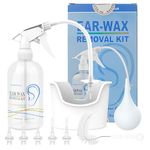TopQuaFocus 500ml Earwax Remover Ear Cleaner Irrigation Tool Ear wax Removal Flushing System Earwax Cleaning Spray Bottles Ear Flush System for Adults & Kids (16.9oz)