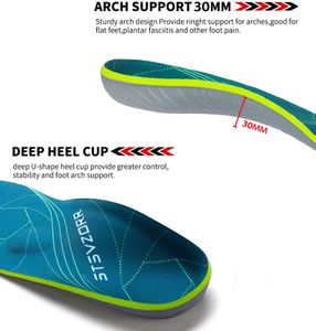 Plantar Fasciitis Insoles – UK 12, Green Orthotic Shoe Inserts