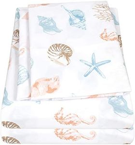 1500 Supreme Kids Bed Sheet Collection - Fun Colorful and Comfortable Boys and Girls Toddler Sheet Sets - Deep Pocket Wrinkle Free Soft and Cozy Bedding - Full, Seashells