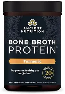 Protein Powder Made from Real Bone Broth by Ancient Nutrition, Turmeric, 20g Protein Per Serving, 20 Serving Tub, Gluten Free Hydrolyzed Collagen Peptides Supplement