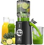 Rush Clear Slow Masticating Juicer Machines, Cold Press Juicer with No-Prep 4.35" Feed Chute Fit Whole Fruits & Vegetables Juicer Machine Easy to Clean, LINKChef 42oz Capacity, 200w, Blackout
