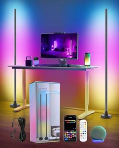 YTDRGB RGBW Corner Floor Lamps, Corner Lamp Compatible with Alexa, Corner Light with Music Sync, RGB Floor Lamp with 16 Million DIY Colors for Living Room Bedroom Gaming Room, Pack of 2