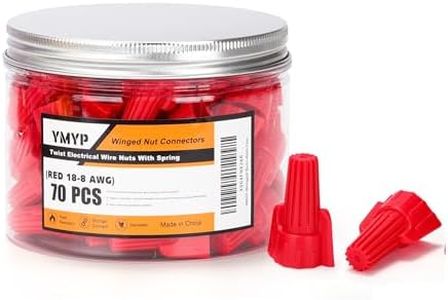 YMYP 70PCS Winged Wire Nut Connector - AWG 18-8 Red - Insulated Insert Twist Electrical Wire Terminal with Spring, Portable Wire Caps for Quick Connection
