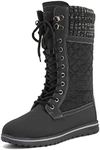 Polar Boot Womens Tall Durable Faux Fur Winter Rain Snow Waterproof Outdoor Calf Boots - 6 - BLK39 AYC0535