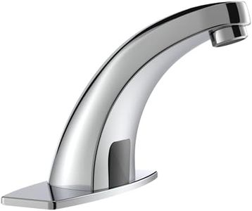 Greenspring Bathroom Sink Faucet Automatic Sensor Touchless with Hole Cover Plate Hands Free Chrome Vanity Modern Faucets Commercial with Control Box and Temperature Mixer