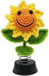 Car Accessories Interior for Women, Crochet Sunflower Funny Novelty Birthday Gifts for Women, Cute Home Bedroom Room Wall Sunflower Decor, Bottom Sticker Design, Handmade