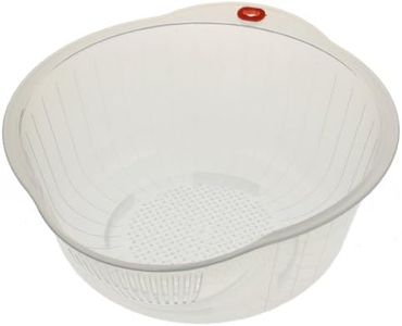 Kotobuki Japanese Rice Washer with Dual Drain, Clear