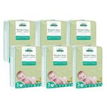 Aleva Naturals Hypoallergenic Bamboo Baby Diapers for Baby, Ultra Soft, Sensitive Skin Friendly, Biodegradable, Disposable - Size 3 (13-24 lbs / 6-11 kgs) Economy Pack- 168 Count