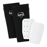 SoPro football shin guards includes Socks - 120 x 80 x 5 mm - Shin pads for kids & adults - Shin guards football lightweight, small, non-slip & odorless - Made in Germany - Shin pads mens & women