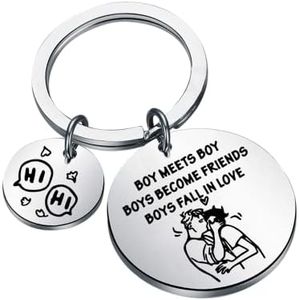 Heart Stopperr Inspired Keychain Nick And Charlie Fans Gift Lgbtq Gay Pride Bookish Gift, Boys Fall in Love, Small