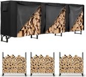 Danrelax 12FT Firewood Rack Outdoor with Cover 600D, Firewood Storage Rack Holder for Fireplace Fire Pits Wood Pile Wood Stacking Rack Indoor/Outdoor Wood Stand Holder