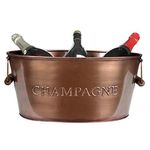 Champagne Cooler Ice Bucket Copper Finish Wine Bottle Chiller Garden Party Alfresco BBQ Dining Decor