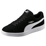 PUMA Unisex Smash V2 Low-Top Sneakers, Black White Silver, 9 UK