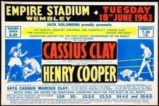 Henry Cooper v Cassius Clay [Muhammad Ali] 1963 Boxing Match Avertising Poster