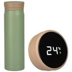 Belle Vous Green Travel Coffee Mug with Smart LED Temperature Display - 280ml/9.5oz Stainless Steel Vacuum Insulated Bottle - Double-Walled Cup for Hot and Cold Drinks Including Tea, Coffee & Water