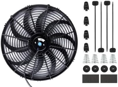 OHOB-COOL Universal 16 Inch Cooling Slim Electric Radiator Fan 12V Push Pull Wide S-Curved + Mounting Kit