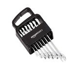 Amazon Basics Ratcheting Combination Wrench Set - Metric, 7-Piece