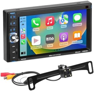 BOSS Audio Systems BCP62-RC Car Stereo - Apple CarPlay, Double Din, 6.2 Inch Capacitive Touchscreen, Bluetooth, No CD DVD Player, AM/FM Radio Receiver, Backup Camera