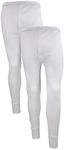Gaffer 2 Pack Mens Thermal Bottom Long Johns Trousers Warm Underwear Baselayer Thermals Winter Ski Wear WHT L