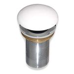 KKD® Heavy Quality Brass Pop Up with Ceramic White Top Full Thread Waste Coupling 32 MM (3", Ceramic White)