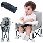 JIAMAIN High Chair, Baby High Chairs, High Chairs for Babies and Toddlers, Foldable Toddler Dining Chair with Adjustable Strap and Removable Tray, Portable Baby Feeding Seat (Grey)