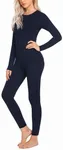 Ekouaer Thermal Underwear for Women Long Johns Sets Base Layer Lightweight Thermals Set Blue M