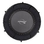 JumpSport 370 PRO | Fitness Trampoline | Professionals Choice | Quiet & Safe Bounce | No-Tip Arched Legs | Adjustable Bungees for Quality and Durability | 4 Music Workout Videos Incl.