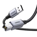 UGREEN USB A to B Cable, Braided High Speed USB 2.0 Type A to USB B Male Lead Compatible with All USB Type B Devices Epson, HP DeskJet/Envy, Lexmark, 3D, Dell, Brother, DAC, All-in-One, Scanner (3M)