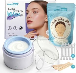 Waxfans Face Waxing Kit for Women-Eyebrow Wax Kit with USB Mini Wax Pot,Facial Hair Removal for Sensitive Skin,mini wax kit with 100g Facial wax beads,for Eyebrow Lip Bikini,6 Weeks Smooth(Unscented)