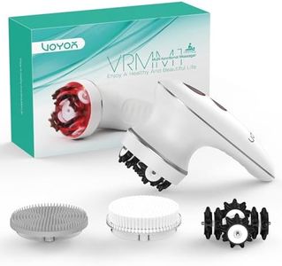 VOYOR Masajeador Anticelulítico Eléctrico Celulitis Masajeador Set Masajeador Celulitis para Rostro Mano Brazo Cuello Pie Cuerpo, 3 Cabezas Muti-funcionales, Impermeable IPX7, Sin Cable & Recargable