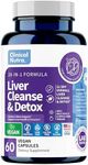 28-in-1 Liver Cleanse with Milk Thistle, Artichoke & Apple Cider Vinegar - Liver Cleanse Detox & Repair Heath Formula Liver Support Supplement 60 Vegan Capsules