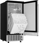 EUHOMY 15" W Commercial Under Counter Ice Maker Machine, 85 Lb/Day Auto-Cleaning & 24H Timer, Gravity Drainage,Stainless Steel Built-in Freestanding Ice Maker, 24 Lb Bin, Ideal for Commercial & Home