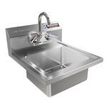 DuraSteel Stainless Steel Sink - NSF Commercial Wall Mount Kitchen Sink - Small Hand Sink with 12" x 10" x 5.5"D Wash Basin - with Sink Strainer and Faucet - for Laundry, Restaurants, Bars, and More