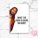 Funny Jesus Magnet For Christmas - What Is Going On Here? Christmas Gift, Stocking Stuffer, Birthday Gift, Funny Fridge Magnet, Refrigirator Magnet #3