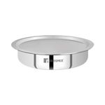 Bergner Argent TriPly Stainless Steel 24 cm Lagdi with Stainless Steel Lid, 2.6 L Saute Pan with Lid, Food Safe, Durable, Dishwasher Safe, Induction and Gas Ready, 5-Year Warranty