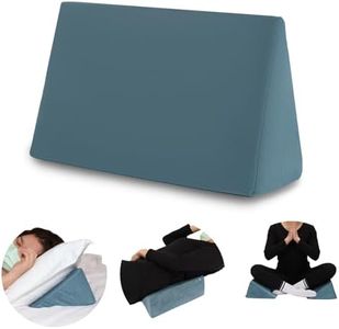 Small Wedge Pillow, Wedge Pillow for Bed Sores, Positioning Pillow, Positioning Wedge, Mini Pillow for Laptop and Yoga, Small Foam Wedge for Chair (1 Unit, Light Blue)