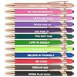 HLPHA 12 Pieces Motivational Inspirational Quotes Snarky Screen Touch Stylus Ballpoint Pens, Office Encouraging Scriptures, Black Ink