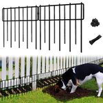 Blingluck Animal Barrier Fence, 19 Pcs 12In(H) x 20.5Ft(L) Upgrade 1.26 in gap Decorative Fences No Dig Fence for Rabbit and Dog, Rustproof Metal Wire Garden Fence Border for Garden Patio Landscaping