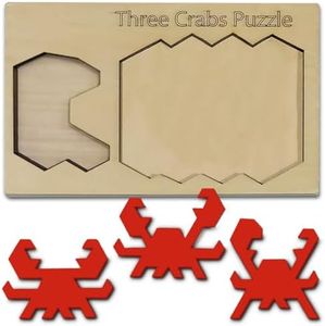 Palmetto Puzzle Works Three Crabs Puzzle – Wooden Puzzles for Teen & Adults, Educational Games for Families & Unique Gift Ideas for Classroom Games, Shape and Pattern Brain Teaser Puzzles for Ages 14+