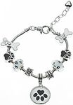 Infinity Collection Dog Charm Bracelet - Paw Print Jewelry-