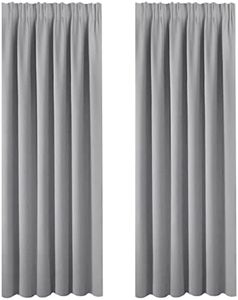 BellaHills Pencil Pleat Curtains Bonus Tie Backs Window Treatment Super Soft Thermal Insulated Blackout Curtains for Bedroom 66 x 90 Inch Dove Grey