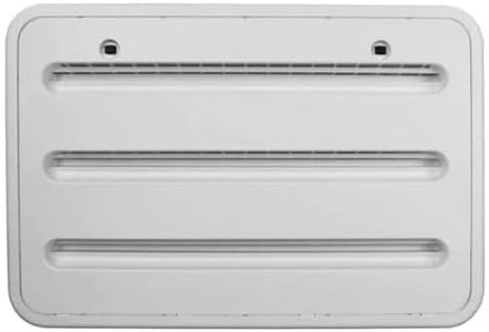 Dometic RV Refrigerator Lower/Upper Mount Vent - Replacement Vent Assembly for Refrigerators - Paintable Recessed Grid Design with Cut-Out 14" x 22" - Polar White