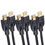 Amazon Basics High-Speed HDMI Cable (18 Gbps, 4K/60Hz) - 6 Feet, Pack of 3, Black