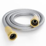 360 GADGET Garden Hose - Short Water Leader Metal Hose 6 FT with Female to Female Fitting, Flexible, Heavy Duty Hose Extension for Outdoor Hose Reel/Dehumidifier/RV、304Stainless Steel